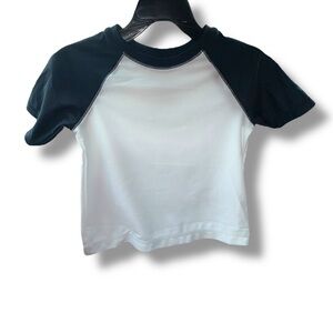 Kids Black and White Raglan T-Shirt